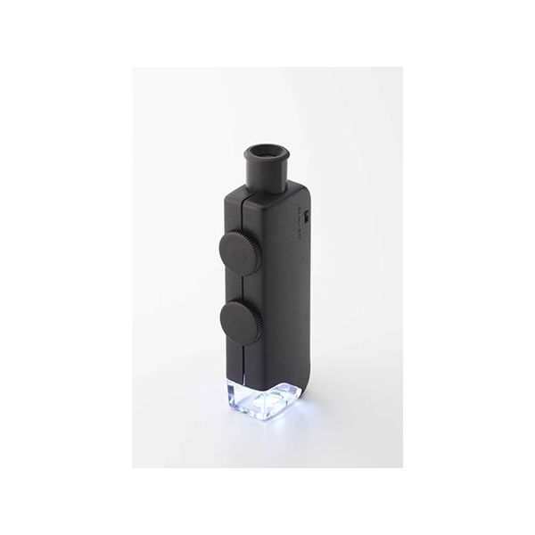 クリアー光学 LEDライト付携帯顕微鏡 高倍率 ズーム 60倍~100倍 M-60LED 1個 64-5274-62（直送品）