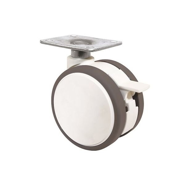 東海キャスター 双輪キャスター φ50 自在S付 プレート式 FW050SF46X35 1個 64-6446-60（直送品）