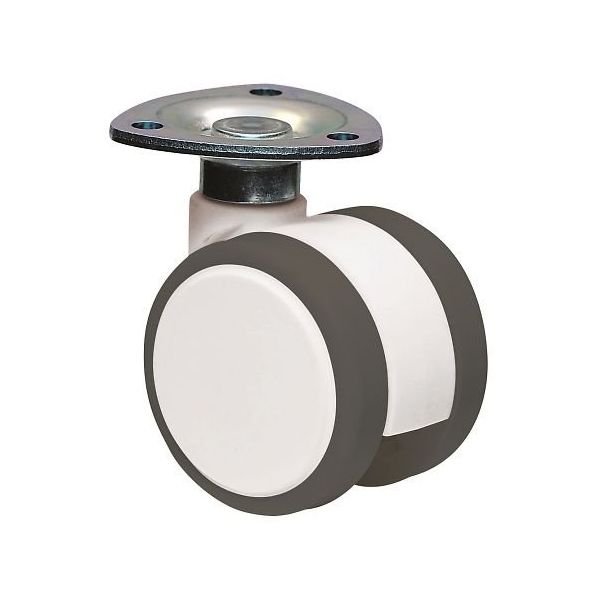 東海キャスター 双輪キャスター φ50 自在 プレート式 FW050 1個 64-6446-57（直送品）
