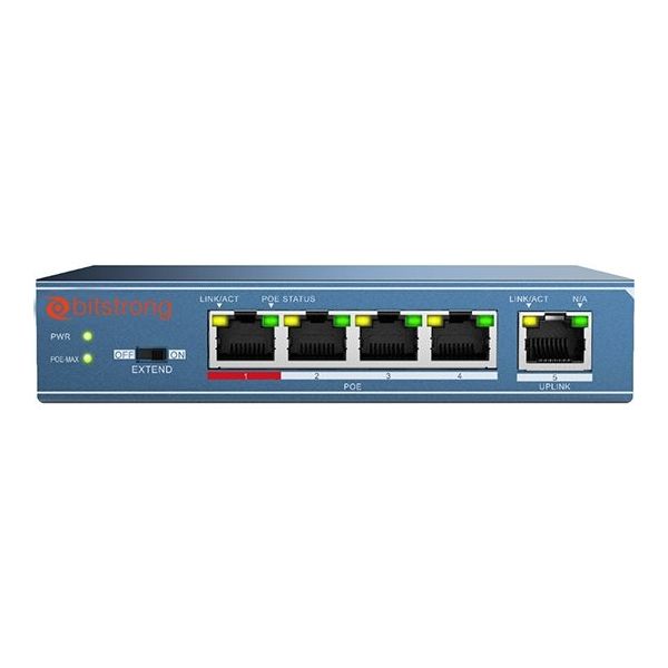 ビットストロング PoE/PoE対応 ネットワークスイッチ DS-3E0105P-E(B) 1台 64-7815-10（直送品）