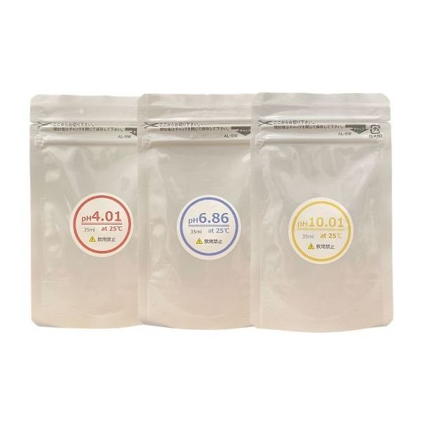 佐藤計量器製作所 pH標準液3点セット(35mL) pH4.01/6.86/10.01 各1袋 64-8003-76 1セット（直送品）
