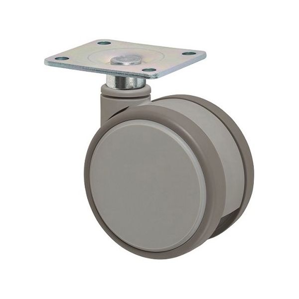 東海キャスター 静音 双輪キャスター 自在 プレート式 FZ