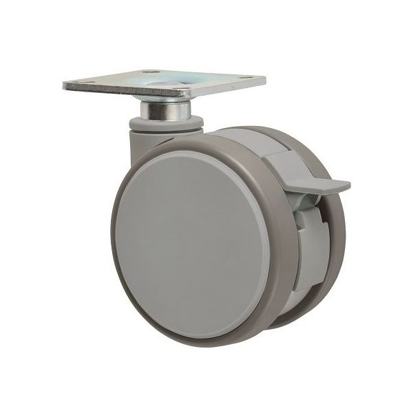 東海キャスター 静音 双輪キャスター φ60 自在S付 プレート式 FZ60S 1個 64-8074-21（直送品）