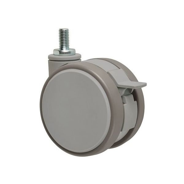 東海キャスター 静音 双輪キャスター φ130 自在ダブルS付 ネジ式 FZ130N16WSL-25 1個 64-8075-11（直送品）