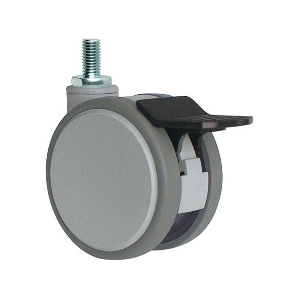 東海キャスター 静音 双輪キャスター φ130 自在ダブルS付 ネジ式 (大)レバー FZ130N12WSDL-25 1個（直送品）