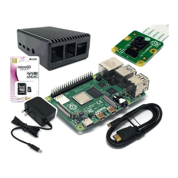 Raspberry Pi 4B （4GB） スターターセット/カメラ＆メタルケース