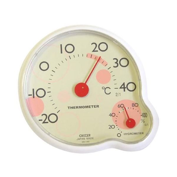 クレセル 温湿度計 40個入 CR-140Y 1ケース(40個) 64-8891-73（直送品）