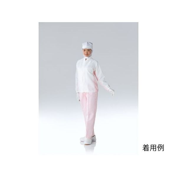 東洋リントフリー クリーン上着(女性用) 白×ピンク 3L JA251B-14 1枚 64-8903-54（直送品）