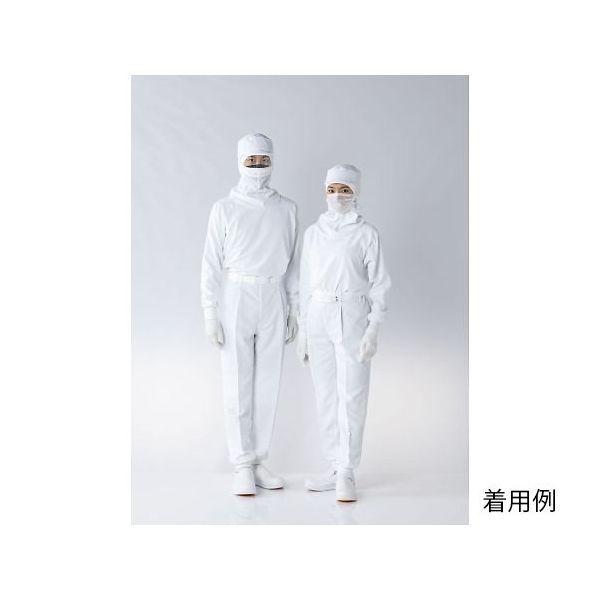 東洋リントフリー 異物混入対策フード一体上着 白 JF2501-01 M 1枚 64-8904-69（直送品）