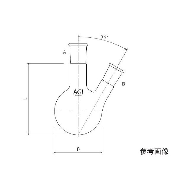 旭製作所 二ツ口フラスコ 5，000mL 45/50・29/42 3108-5-8L5L 1個 64-8911-02（直送品）