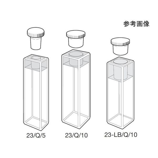 蛍光マクロ石英セル&蛍光スタンダード石英セル ストッパー付き 光路長:5mm 1.700mL 23/Q/5 1個（直送品）