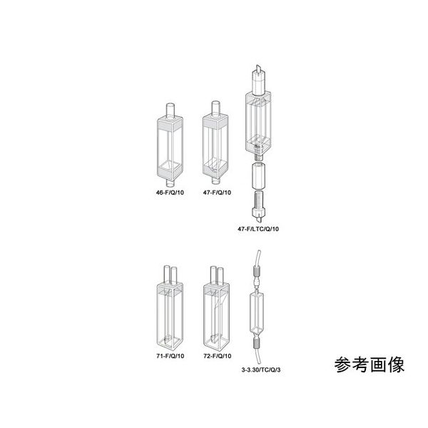 蛍光インラインフロー石英セル 特殊ネジ付き 光路長:3mm 0.270mL 3