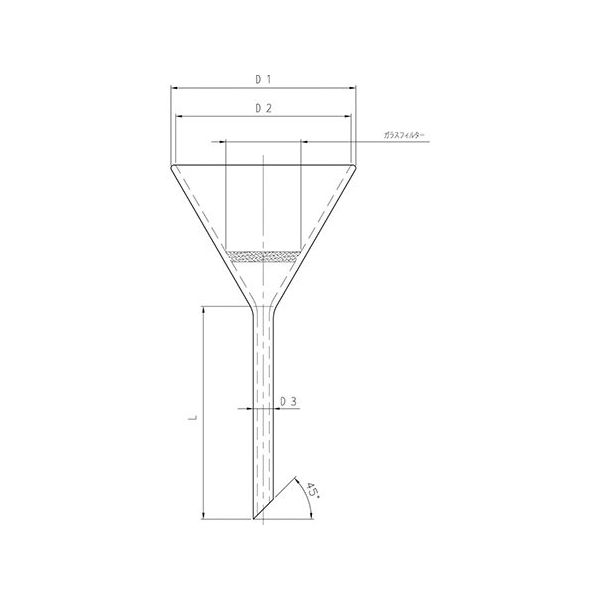 旭製作所 ガラスろ過器 円錐ロート形 Φ25 並目 3784-60/2 1個 64-9047-70（直送品）