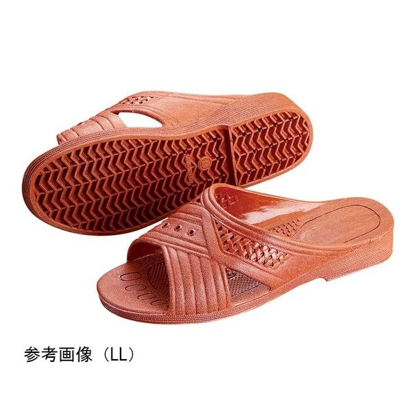 アスカ商事 紳士シャワーサンダル 前あき L レンガ SSV3905 1足 64-9284-43（直送品）