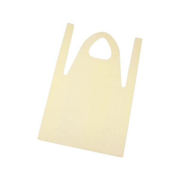 丸善化工 ローコスエプロン ショート 50枚入 イエロー SEPE405 1袋(50枚) 64-9286-53（直送品）