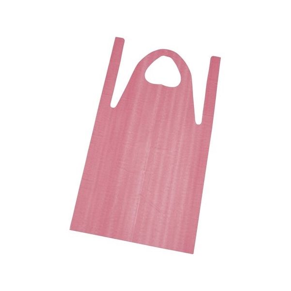 丸善化工 ローコスエプロン ロング 50枚入 ピンク SEPE502 1袋(50枚) 64-9286-91（直送品）