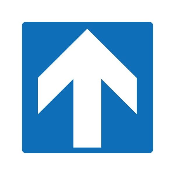 日本緑十字社 階段蹴込み板用標示ステッカー 矢印 STPSー6 青 100mmΦ 4枚組 エンビ 404106 1組(4枚)（直送品）