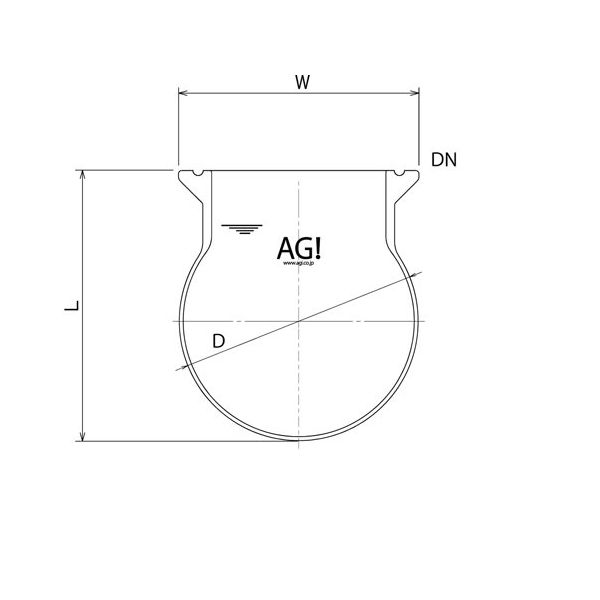 旭製作所 球形反応容器(弁座無) 5000mL 3951-5000 1個 64-9341-73（直送品）