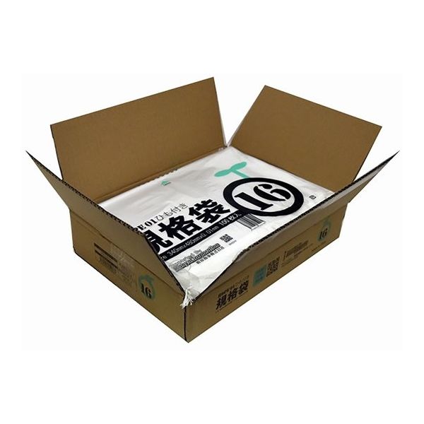 紺屋商事 小箱売:ひも付ポリ袋 01透明 16号 100枚×15冊入 00723316 1箱(1500枚) 64-9608-29（直送品）