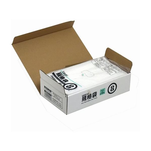 紺屋商事 小箱売:PE規格ポリ袋 03透明 8号 100枚×10冊入 00723008 1箱(1000枚) 64-9608-57（直送品）