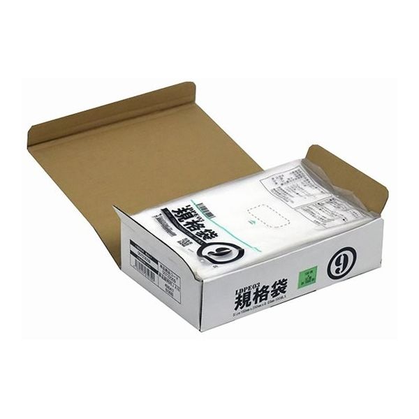 紺屋商事 小箱売:PE規格ポリ袋 03透明 9号 100枚×10冊入 00723009 1箱(1000枚) 64-9608-58（直送品）