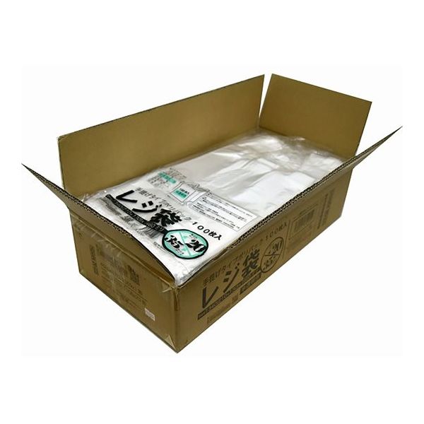 紺屋商事 ケース売:レジ袋半透明 東20西35号 210(340)×460(100枚×20冊) 00723220 1箱(2000枚)（直送品）