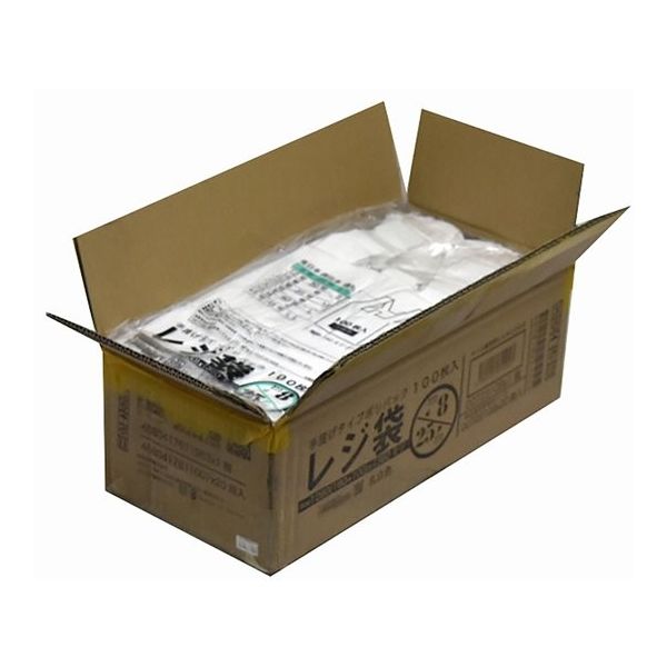 紺屋商事 ケース売:レジ袋乳白 東西