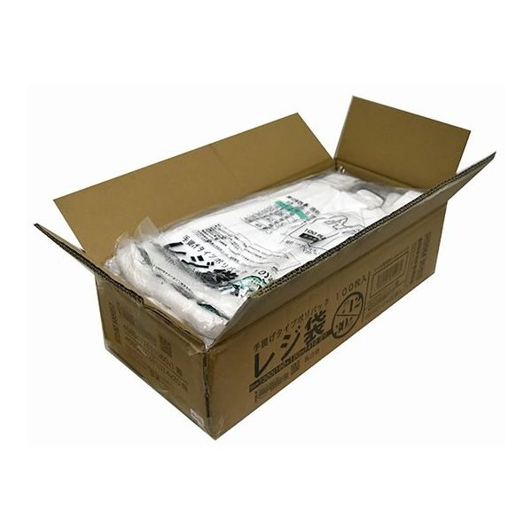 紺屋商事 ケース売:レジ袋乳白 東12西30号 180(300)×410(100枚×20冊) 00723112 1箱(2000枚)（直送品）