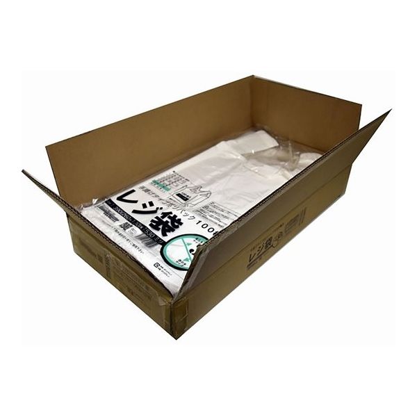 紺屋商事 ケース売:レジ袋乳白 東