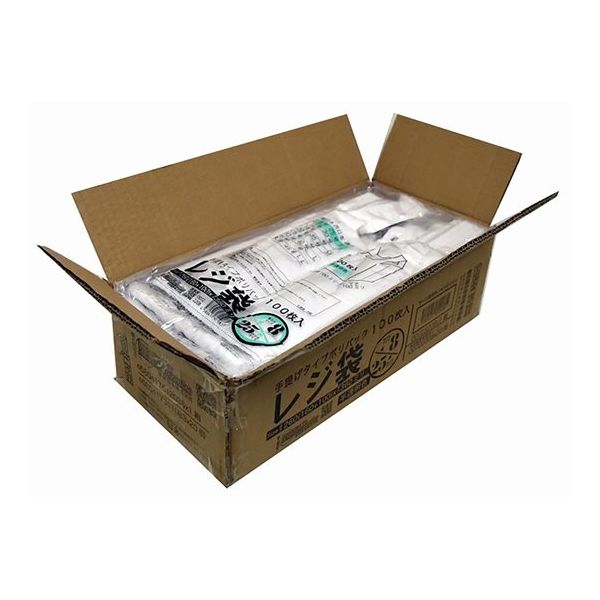 紺屋商事 ケース売:レジ袋半透明 東8西25号 160(260)×360(100枚×20冊) 00723208 1箱(2000枚)（直送品）