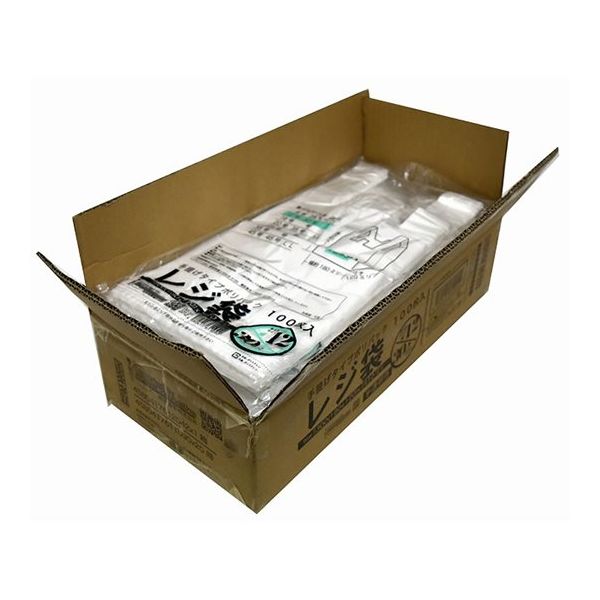 紺屋商事 ケース売:レジ袋半透明 東12西30号 180(300)×410(100枚×20冊) 00723212 1箱(2000枚)（直送品）