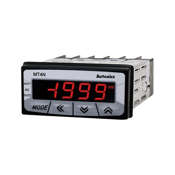 オートニクス 小型デジタルパネルメータ (DC50V/NPN出力/AC/DC12~24V) MT4N-DV-E1 1個 64-9617-34（直送品）