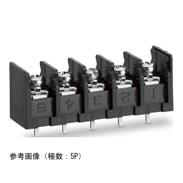 ネジ式端子台 底面絶縁物無し サポート端子無し ネジサイズM4 角座金付ネジ PC端子 取付孔無し 7P ML-260-S1B3YF-7P（直送品）