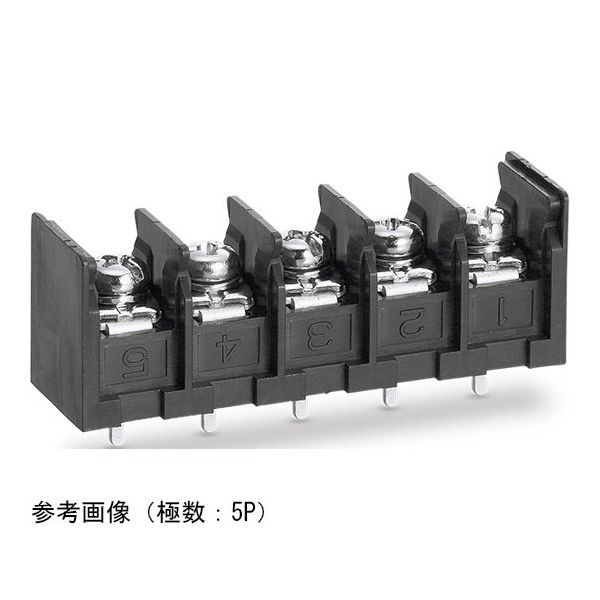 ネジ式端子台 底面絶縁物無し サポート端子無し ネジサイズM4 角座金付ネジ PC端子 取付孔無し 9P ML-270-S1B3YF-9P（直送品）