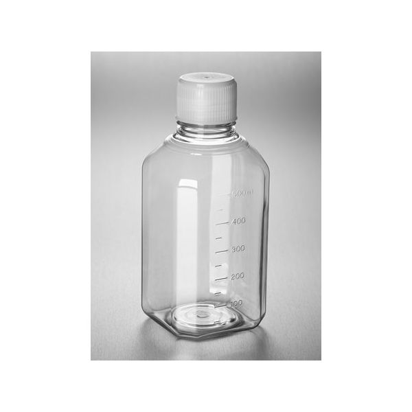 コーニングインターナショナル 培地ボトル 八角型 PET製 500mL IATA基準適合キャップ 24個入 432333 1ケース(24個)（直送品）