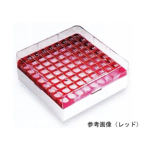 東京エム・アイ商会 クライオチューブボックス 1.2/2.0mL ブルー 81本用 BSM58061B/AZ 1袋(5個)（直送品）