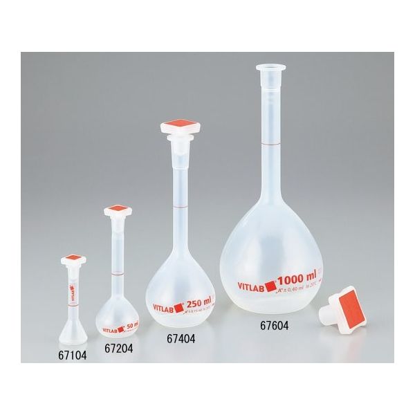アズワン EMユーロPMPメスフラスコ(PP栓付き) クラスA 100mL 校正証明書付 67304 1個 1-5962-03-20（直送品）