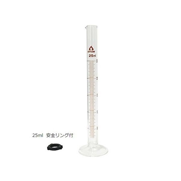 アズワン メスシリンダー(硬質ガラス) 25mL 中国語版校正証明書付 6-231-04-57 1個（直送品）