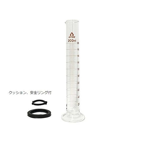 アズワン メスシリンダー(硬質ガラス) 200mL 中国語版校正証明書付 6-231-07-57 1個（直送品）