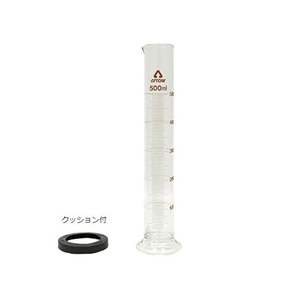 アズワン メスシリンダー(硬質ガラス) 500mL 英語版校正証明書付 6-231-10-56 1個（直送品）
