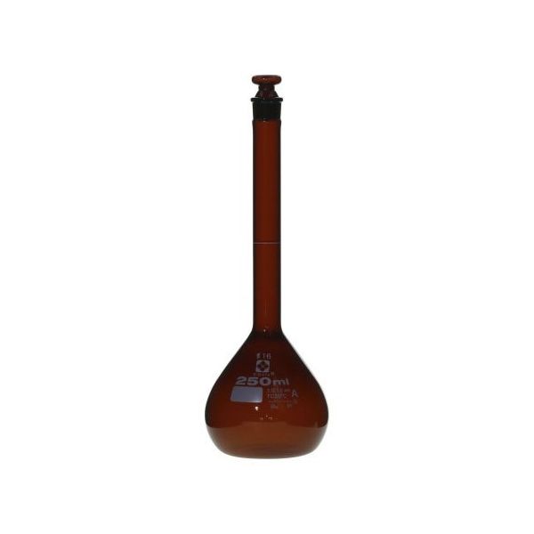 アズワン メスフラスコ(全量フラスコ・スーパーグレード) 茶 250mL 英語版校正証明書付 6-241-08-56 1個（直送品）
