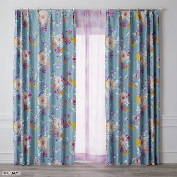 スミノエ DISNEY セミオーダー カーテン プリンセス タングルド 2700×1700mm ブルーグリーン １セット(2枚入)（直送品）