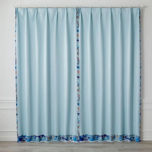 スミノエ DISNEY セミオーダー カーテン プリンセス シンデレラ 2000×1300mm ライトブルー １セット(2枚入)（直送品）