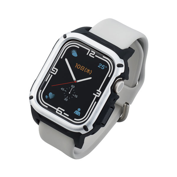 Apple Watch 45mm カバー シルバー アップルウォッチ ケース - スマホ 