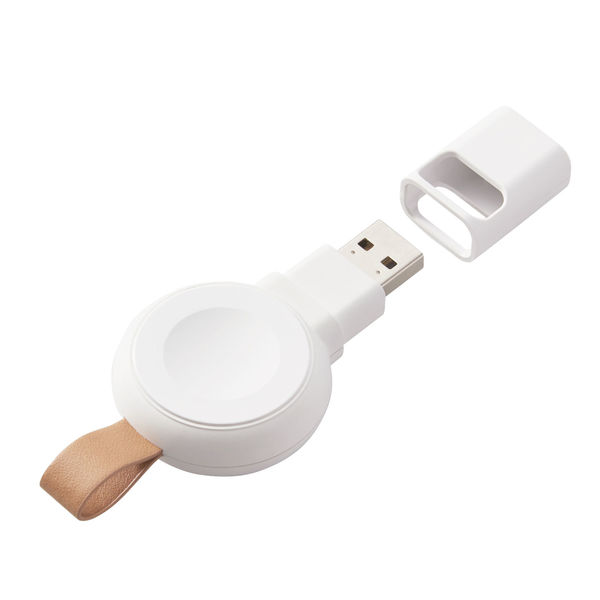 アップルウォッチ磁気充電アダプター 充電器 直挿し USB-A コードレス ホワイト MPA-AWADWH エレコム 1個