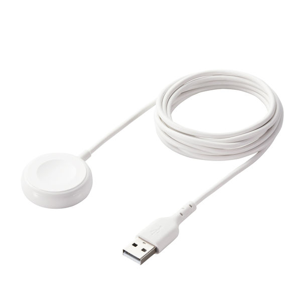 アップルウォッチ磁気充電ケーブル 充電器 ケーブル USB-A 2m ホワイト