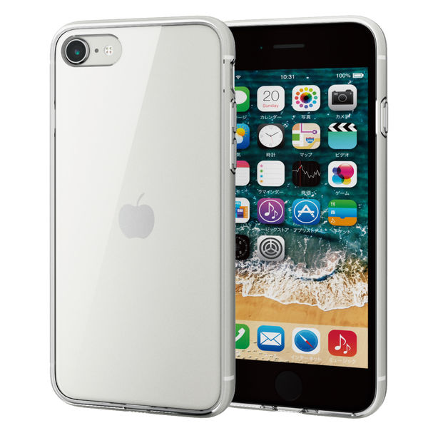 iPhone SE 第3・2世代/8/7 用 ケース カバー ハイブリッド クリア PM-A22SHVCG1CR エレコム 1個（直送品）