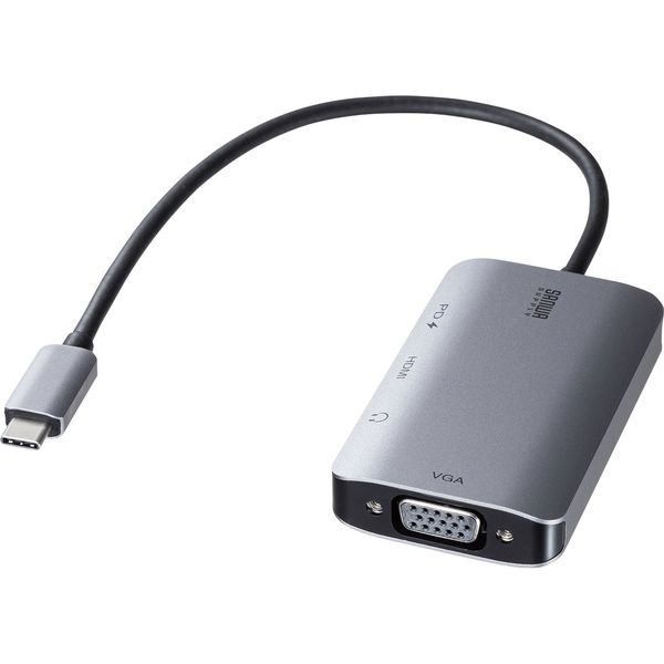 サンワサプライ USB Type C-HDMI/VGA変換アダプタ（4K/30Hz/PD対応