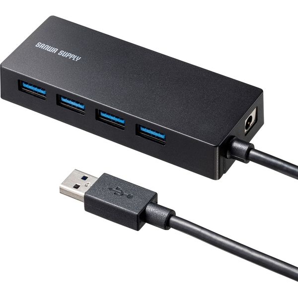 サンワサプライ HDD接続対応 USB3.2 Gen1 4ポートハブ USB-3HTV433BK 1個 - アスクル