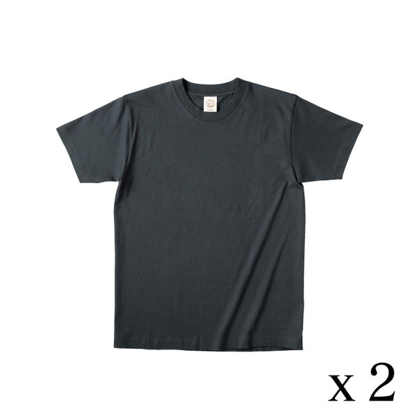 TRUSS オーガニックコットンTシャツ　サイズL　5.3oz　スミクロ　1セット（2着入）（直送品）
